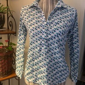 Liz Claiborne blouse with whimsical bird print